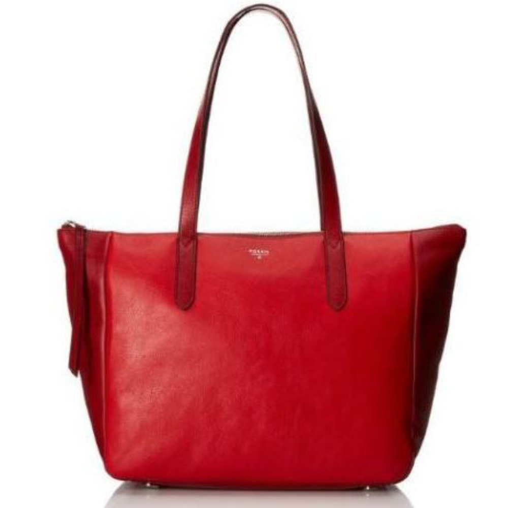 New Fossil Scarlet Sydney Leather Tote Handbag